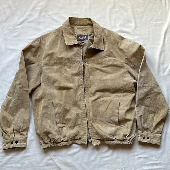 Wilsons Leather Other - Wilson Leather Tan Suede Zip Up Jacket